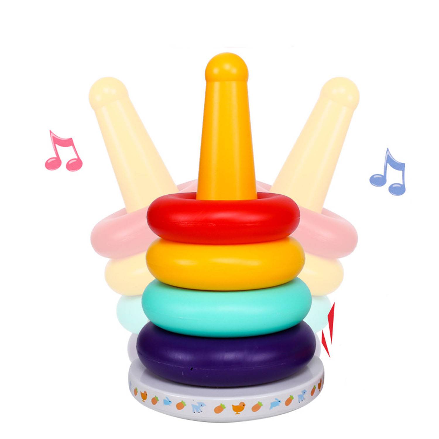 Safe Plastic Educational Rainbow Stacking Tower Toy 3
