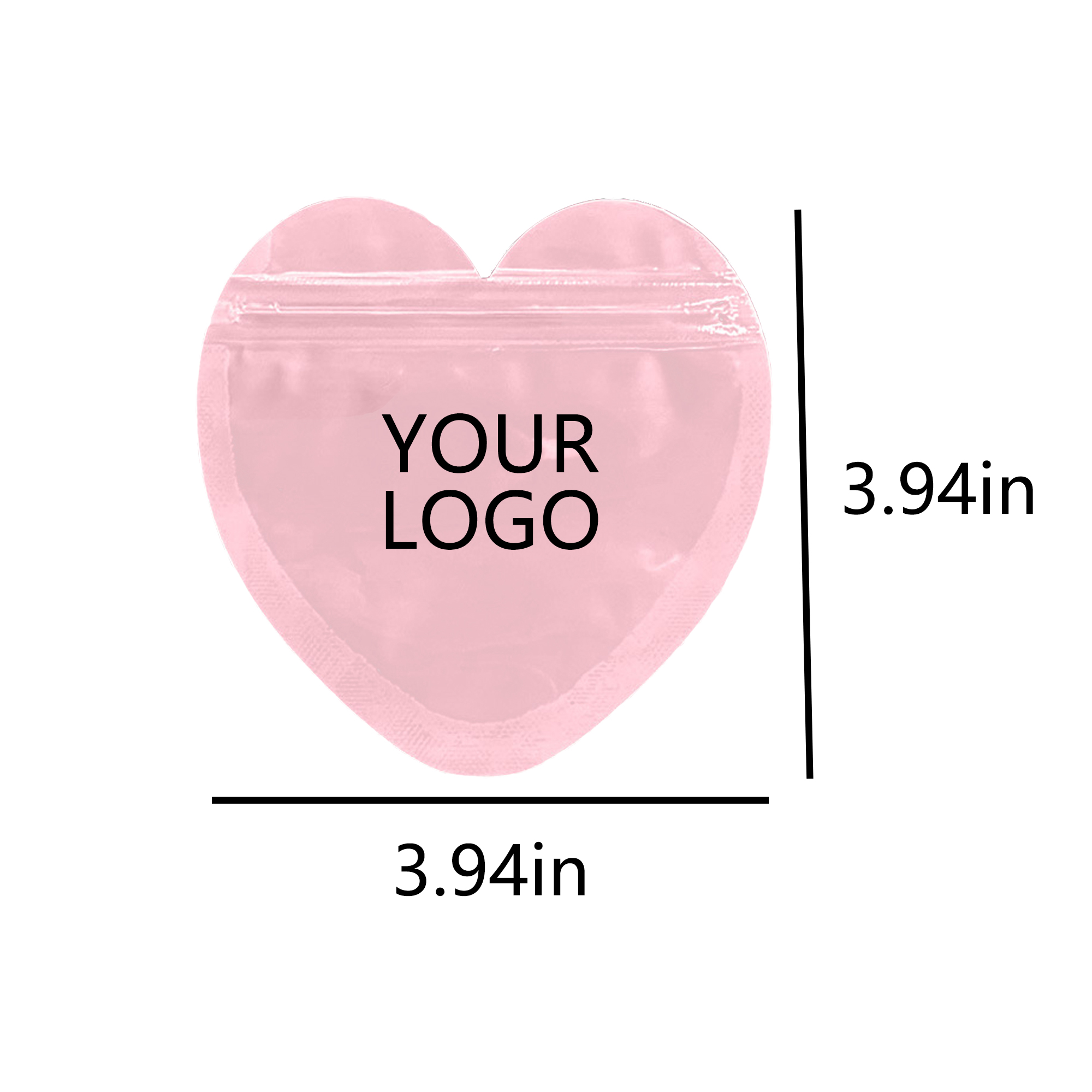 MOQ 100 PCS Heart Zipper Bag 3