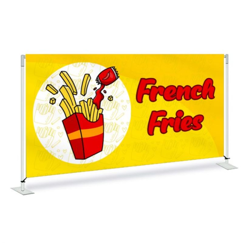 French Fries Pre Printed Fabric Barrier 60" x 36" x 13.5 - Yellow 1