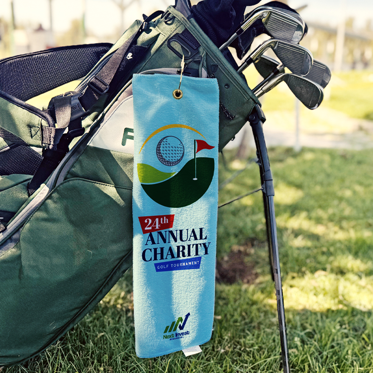 Large Custom Full Color Grommeted Tri-Fold Golf Towel 5