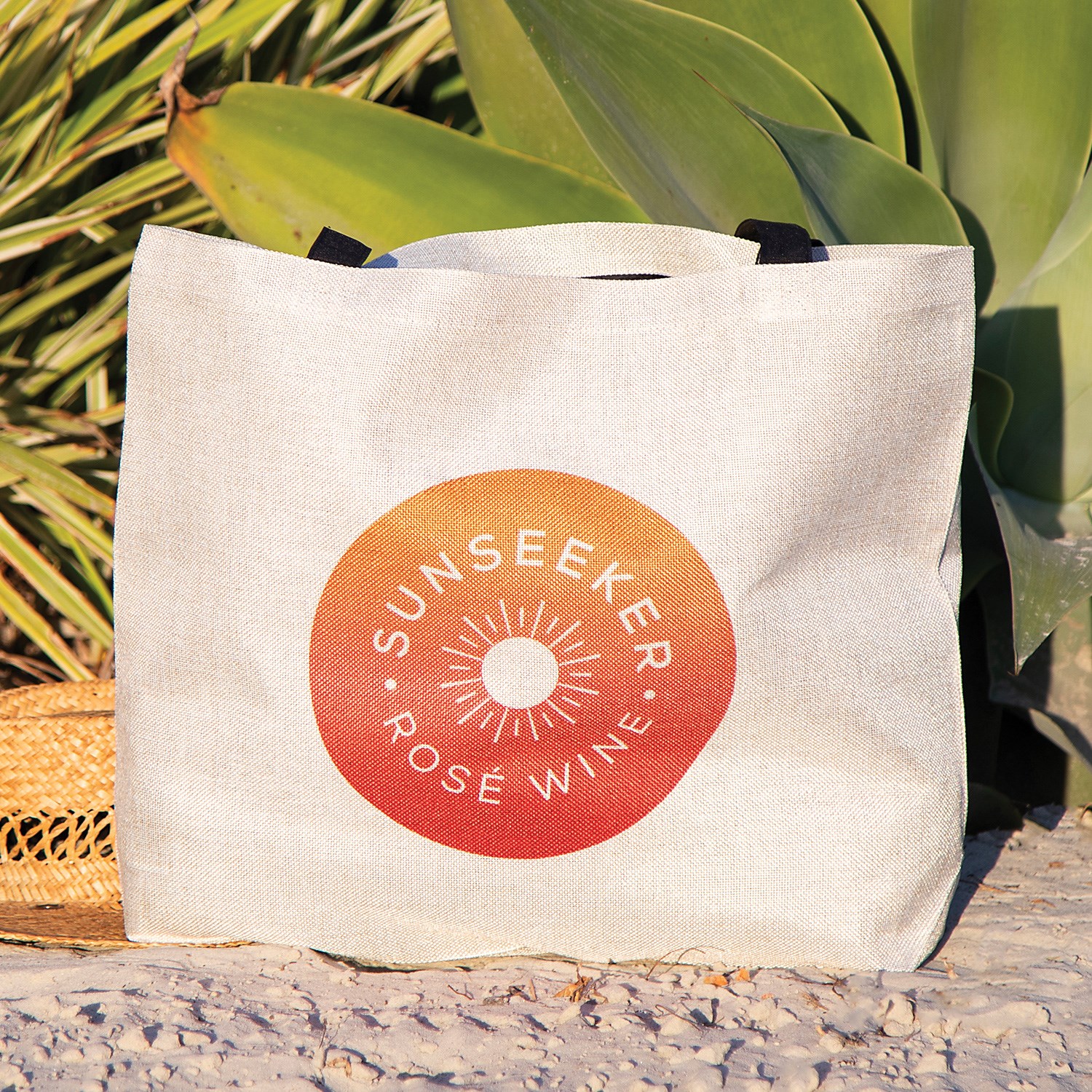 Burlap Beach Bag 1