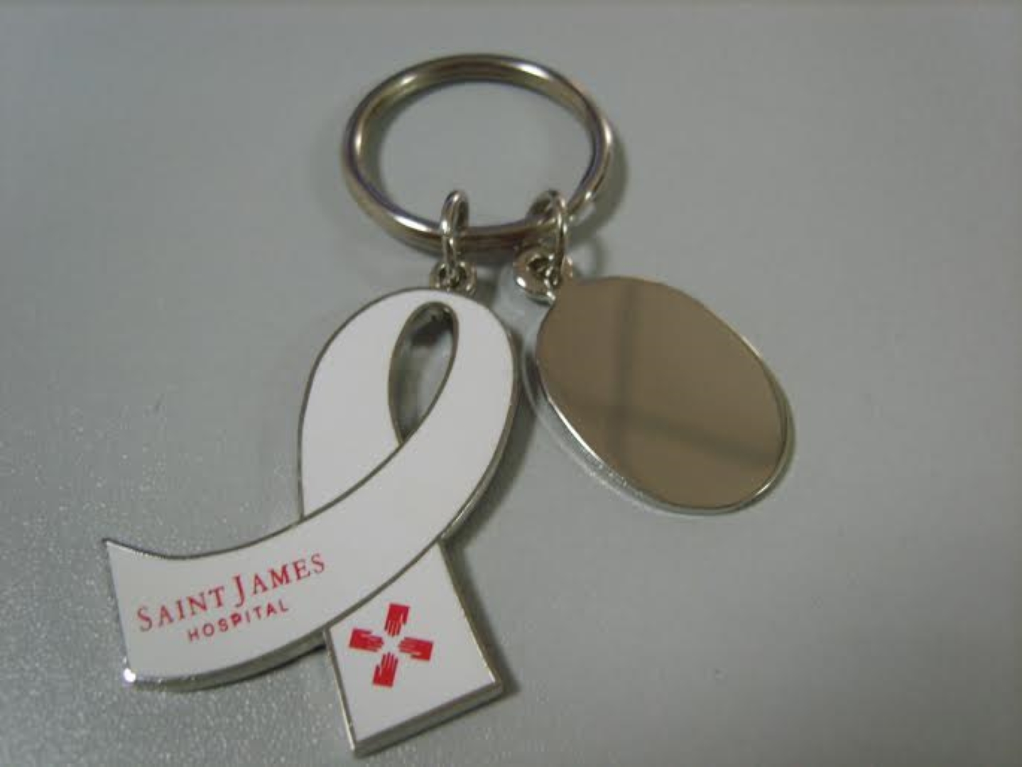 Breast Cancer Awareness Ribbon Charm Keychain 3