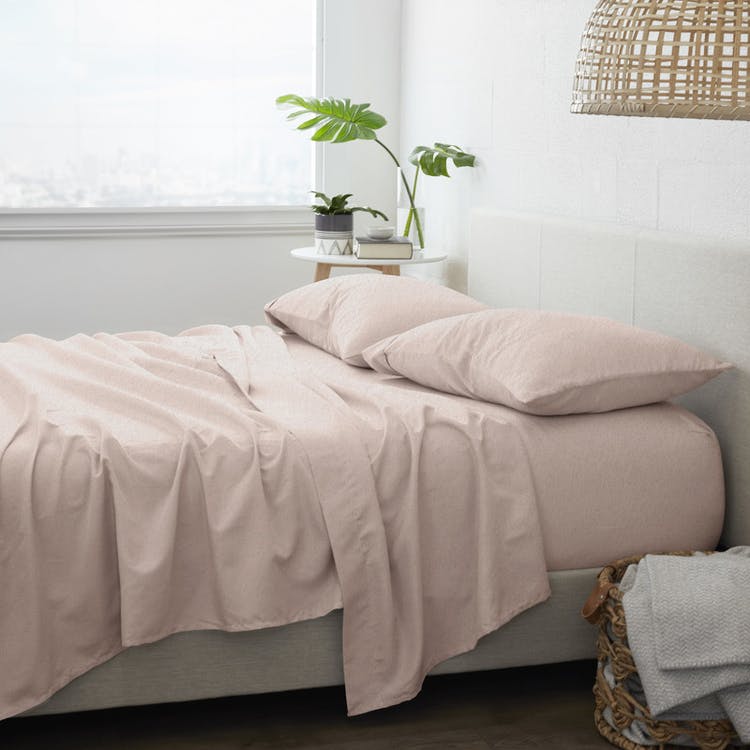 Flannel Bed Sheets - Light Blush Queen 4 Set