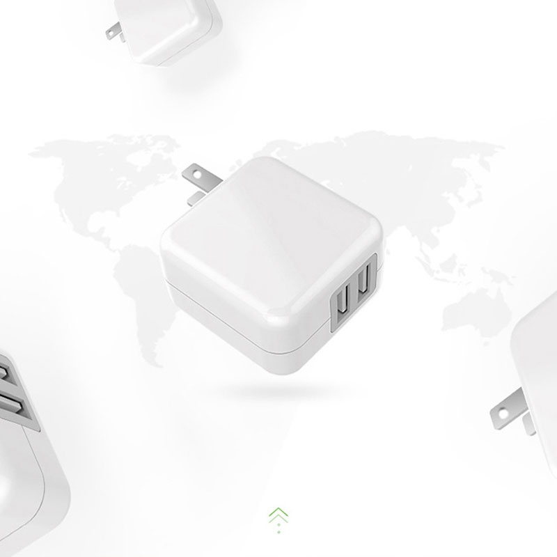 Dual USB Foldable AC Adapter for Travel 8