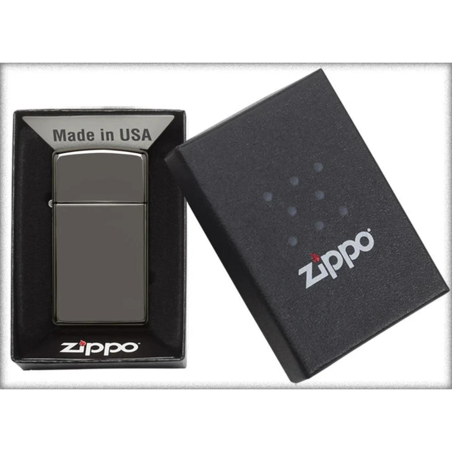 Zippo® USA-Made Slim Black Ice Windproof Lighter 3