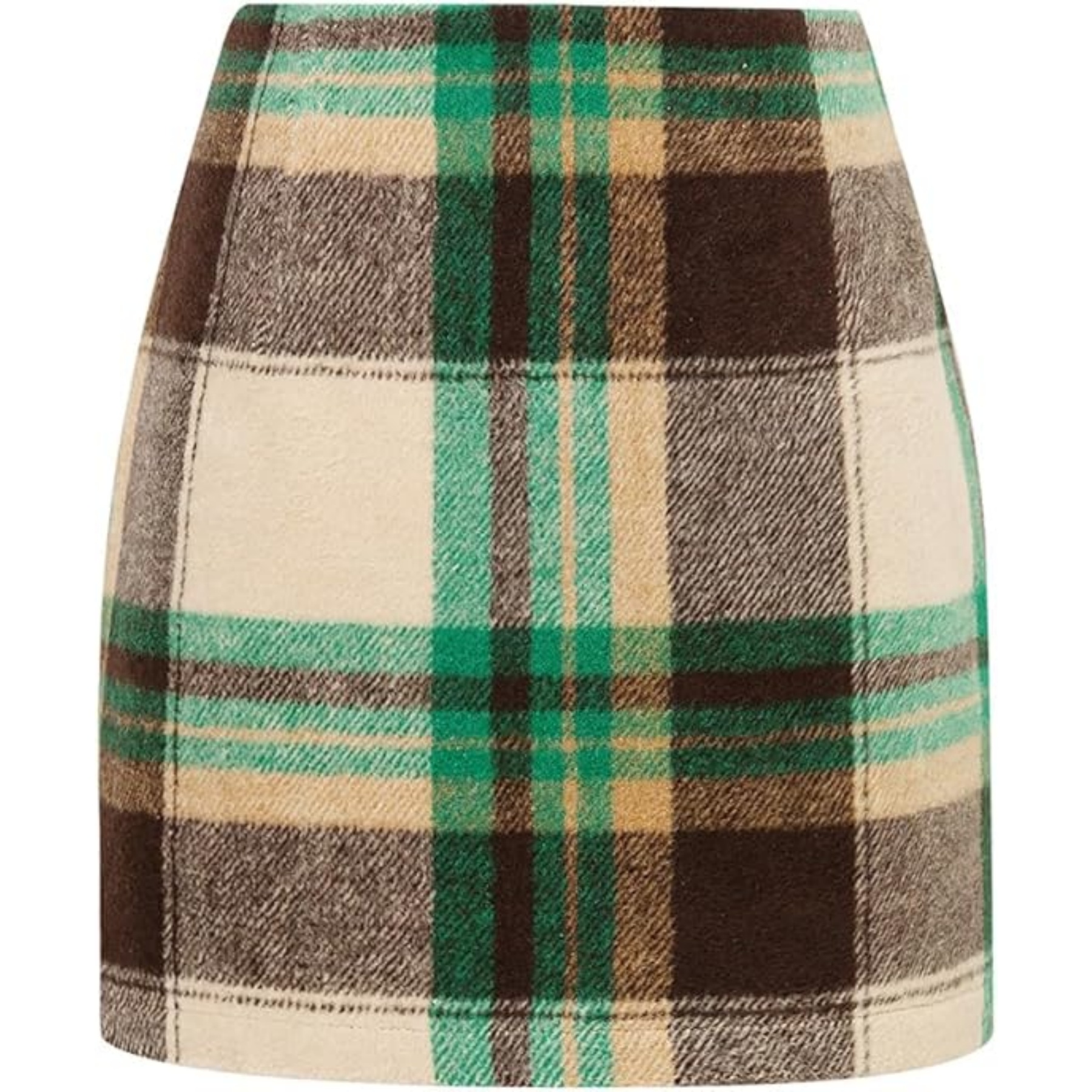 Womens Wool Plaid Mini Skirt 18