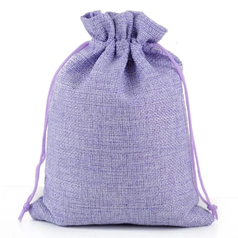 Custom Jute Drawstring Gift Bag - 4''w x 5.5''h 8