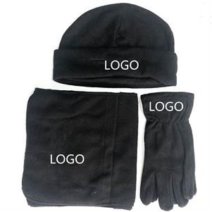 Winter Fleece Hat Glove Scarf Bag 4 pcs Set 2