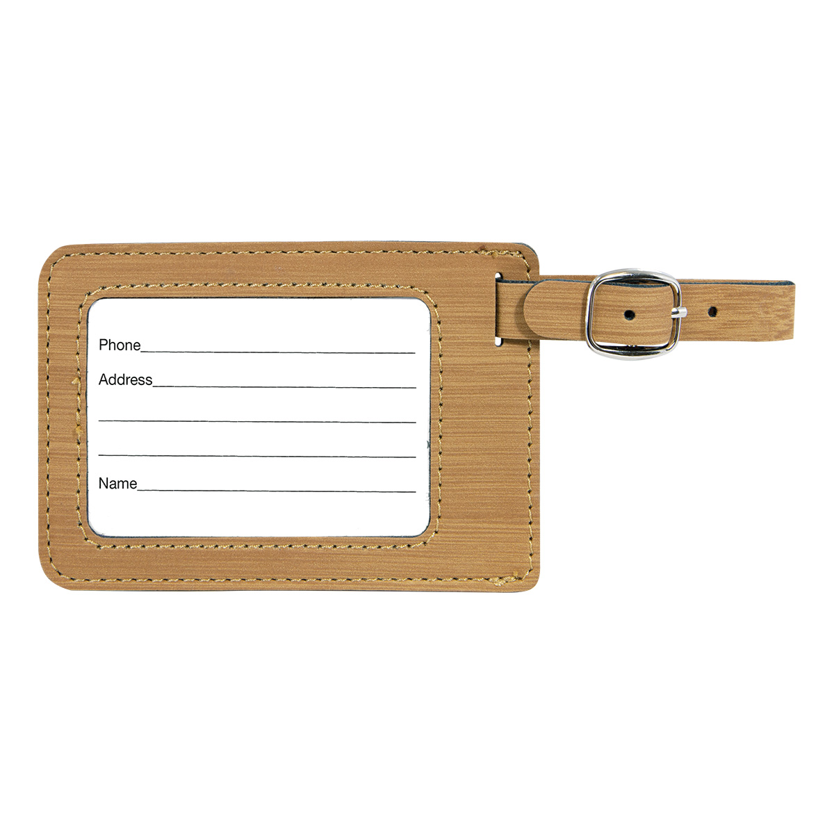 Bamboo Leatherette Luggage Tag 5