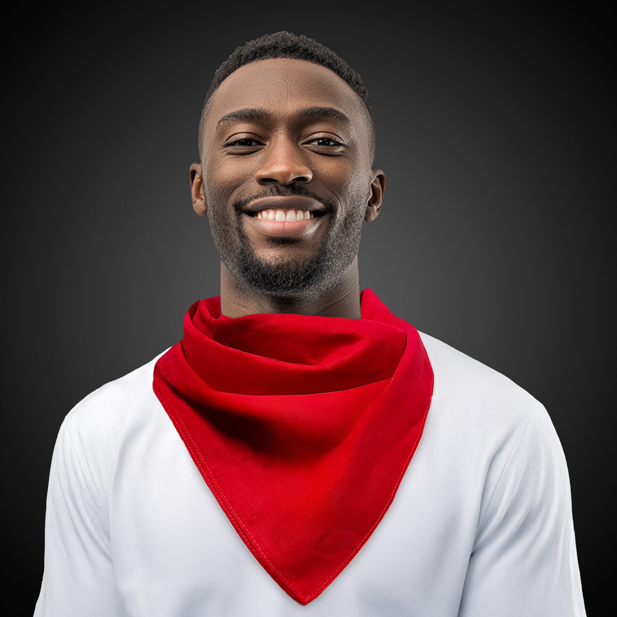 Solid Red 22" x 22" Cotton Bandana 2