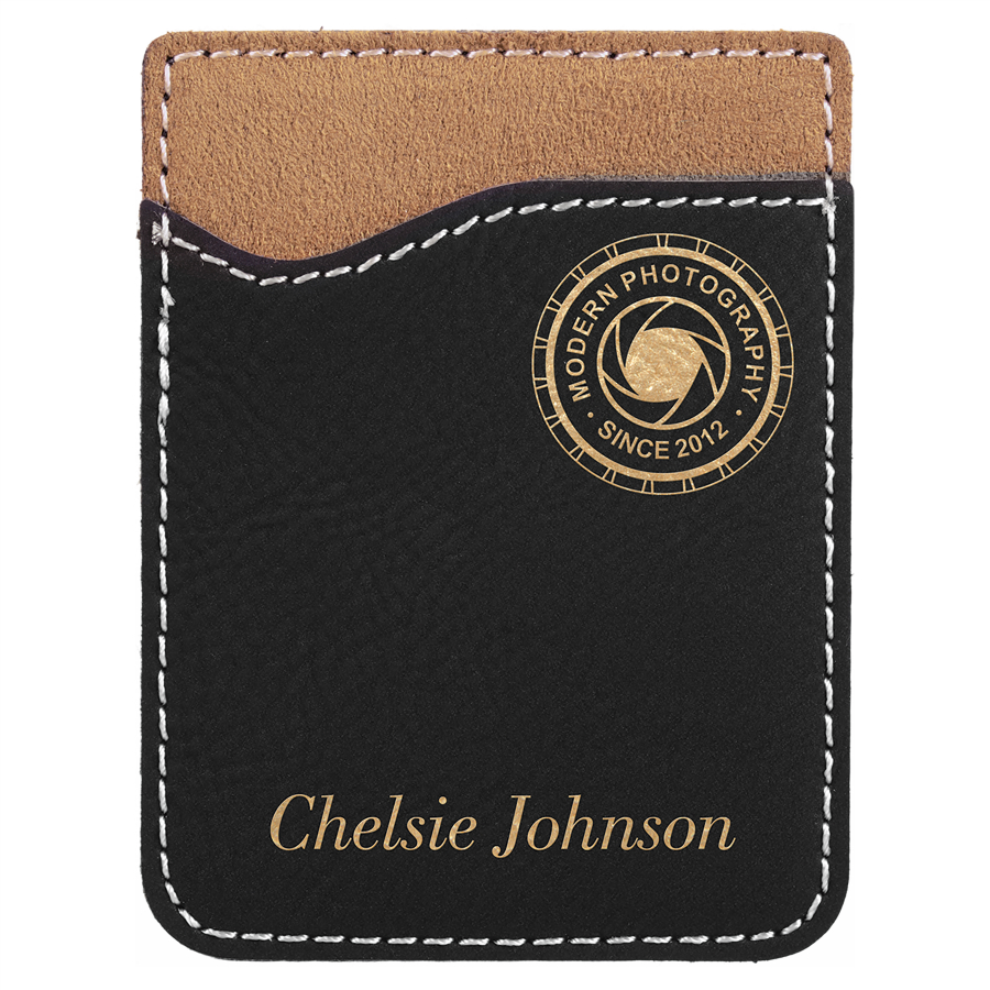 Black/Gold Leatherette Phone Wallet 3