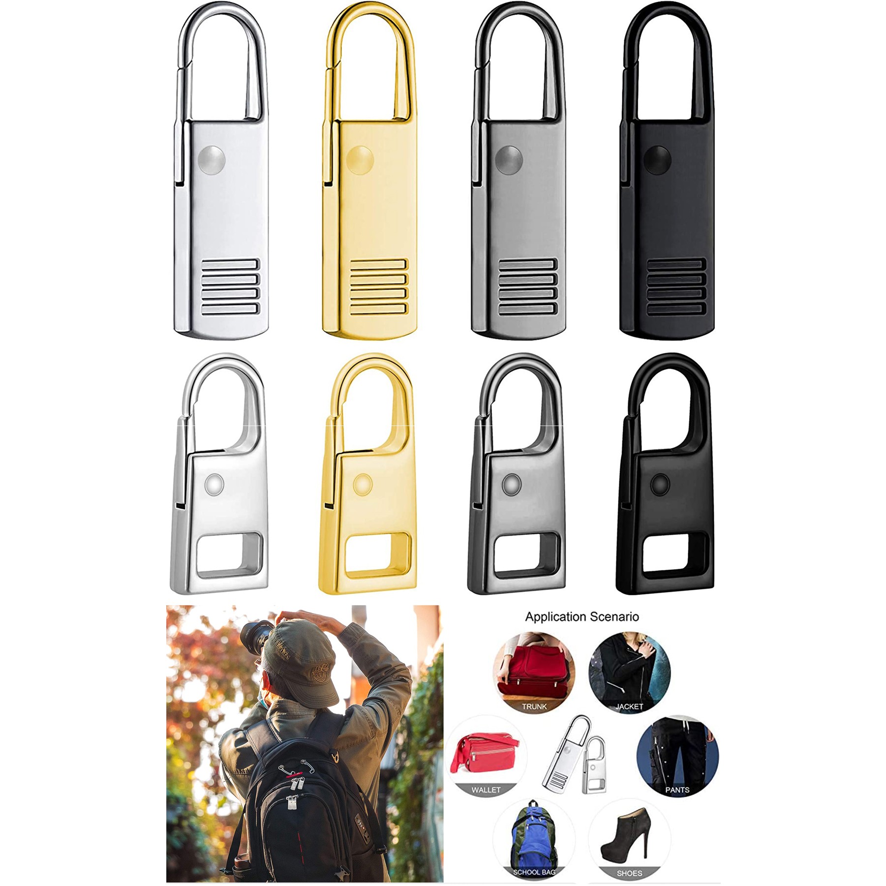 8 Pieces Detachable Zipper Pull Tab Replacement 1