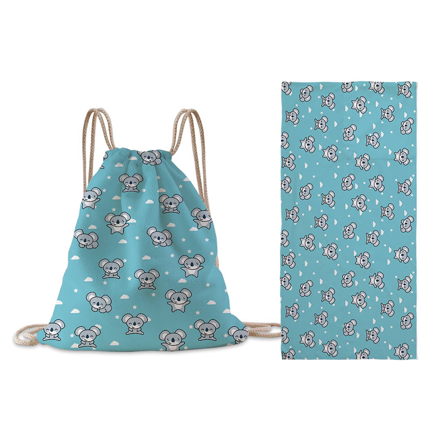 Folding Beach Towel w/ Drawstring Bag 10