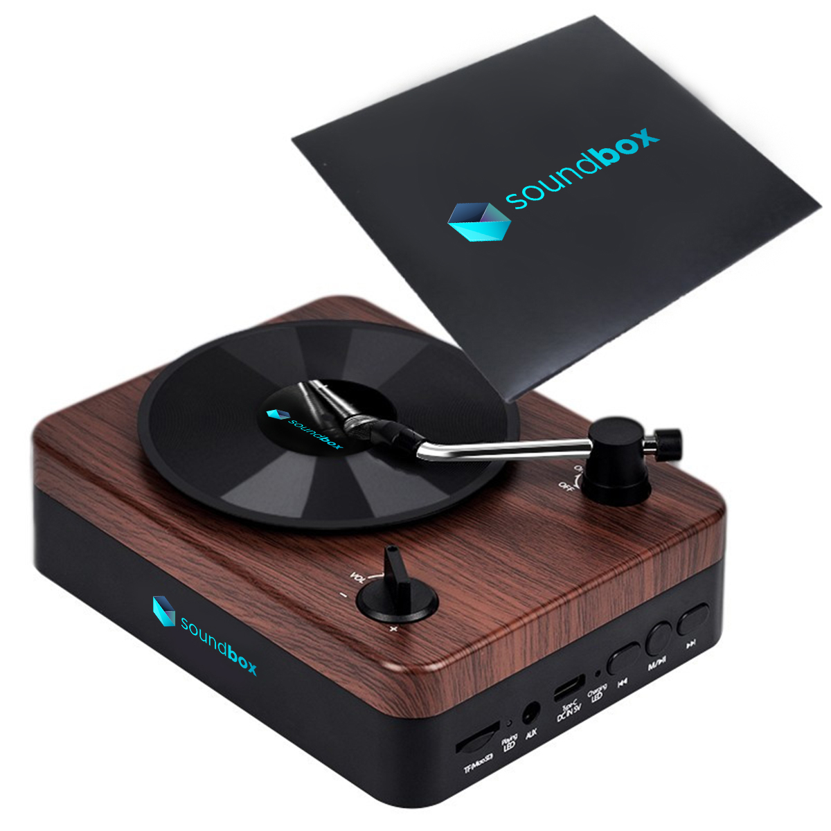 Turntable Wireless Speaker With Custom Record Envelope 1