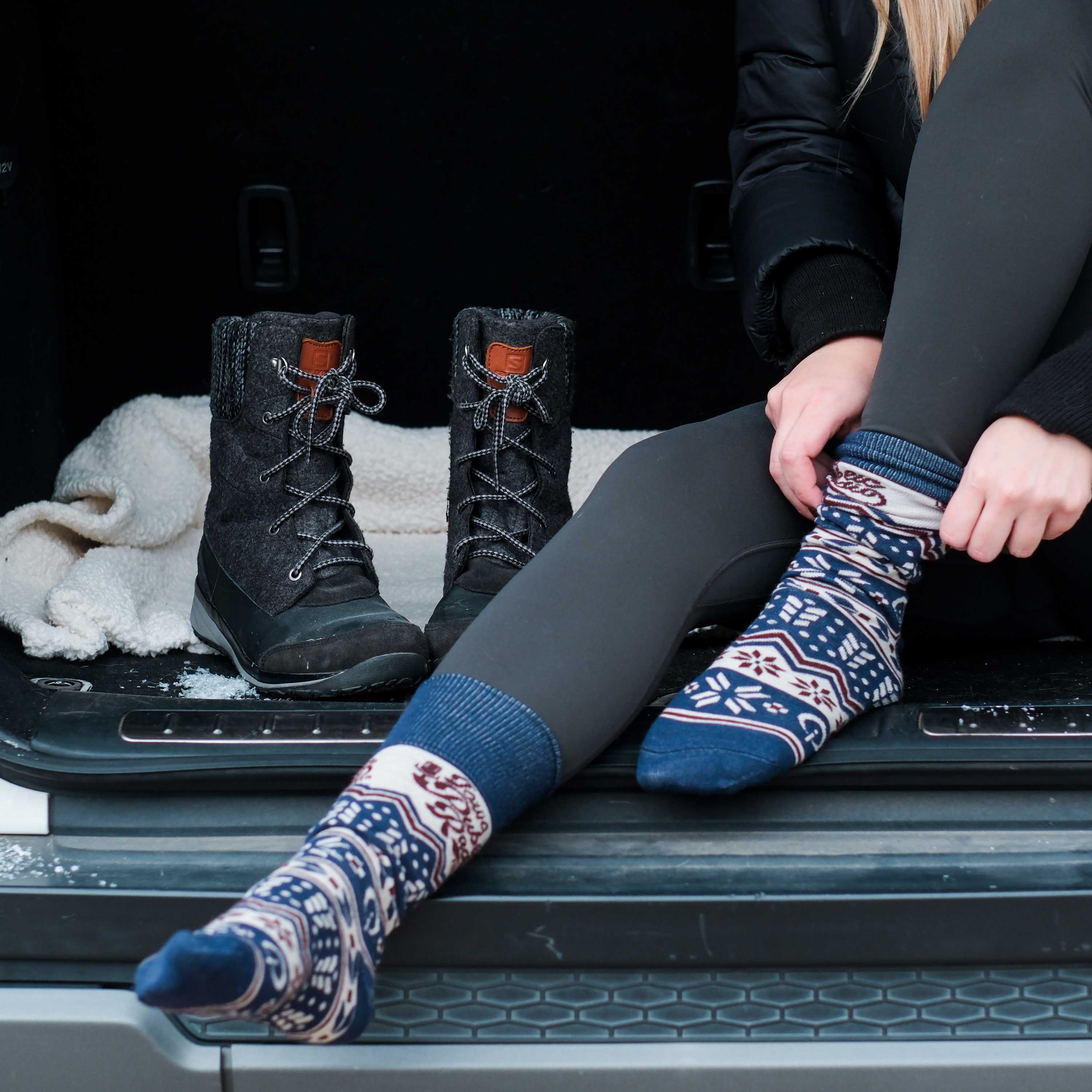 Patterned Skiing Socks - Carve the Slopes in Colorful Comfort - American Made 1