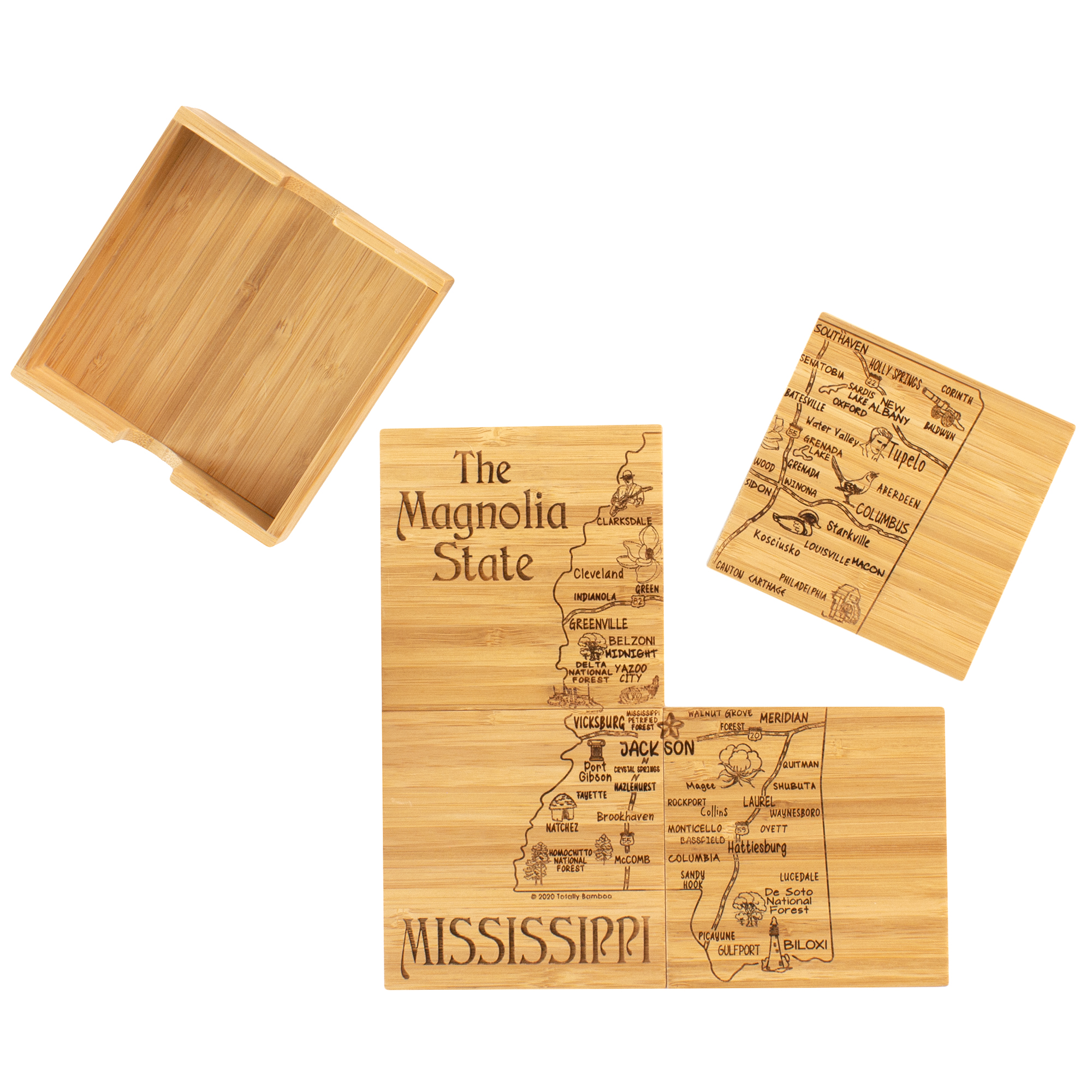 Mississippi Puzzle Coaster Set 8