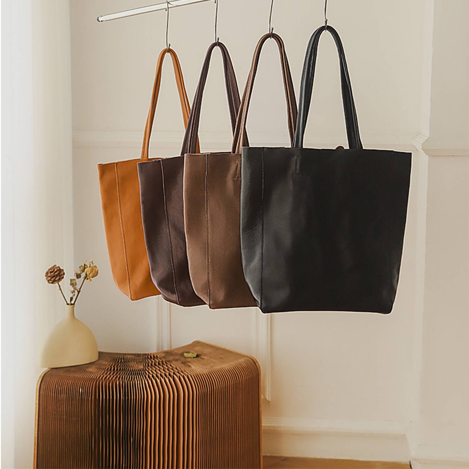 Genuine Leather Tote Bag Women Casual Handbag 3