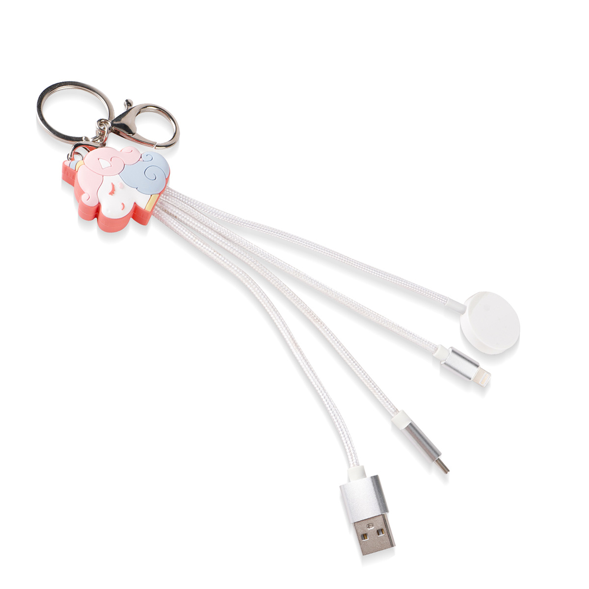 PVC Multi-Port Charging Cable with Apple Watch Wireless Charger - Stock & Custom PVC Options 6