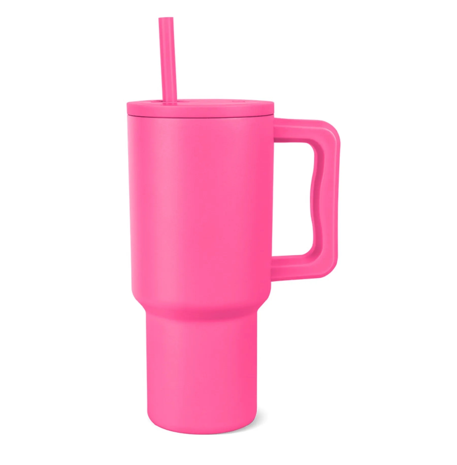 30 Oz. Stainless Steel Vacuum Tumbler with Handle & Straw 9