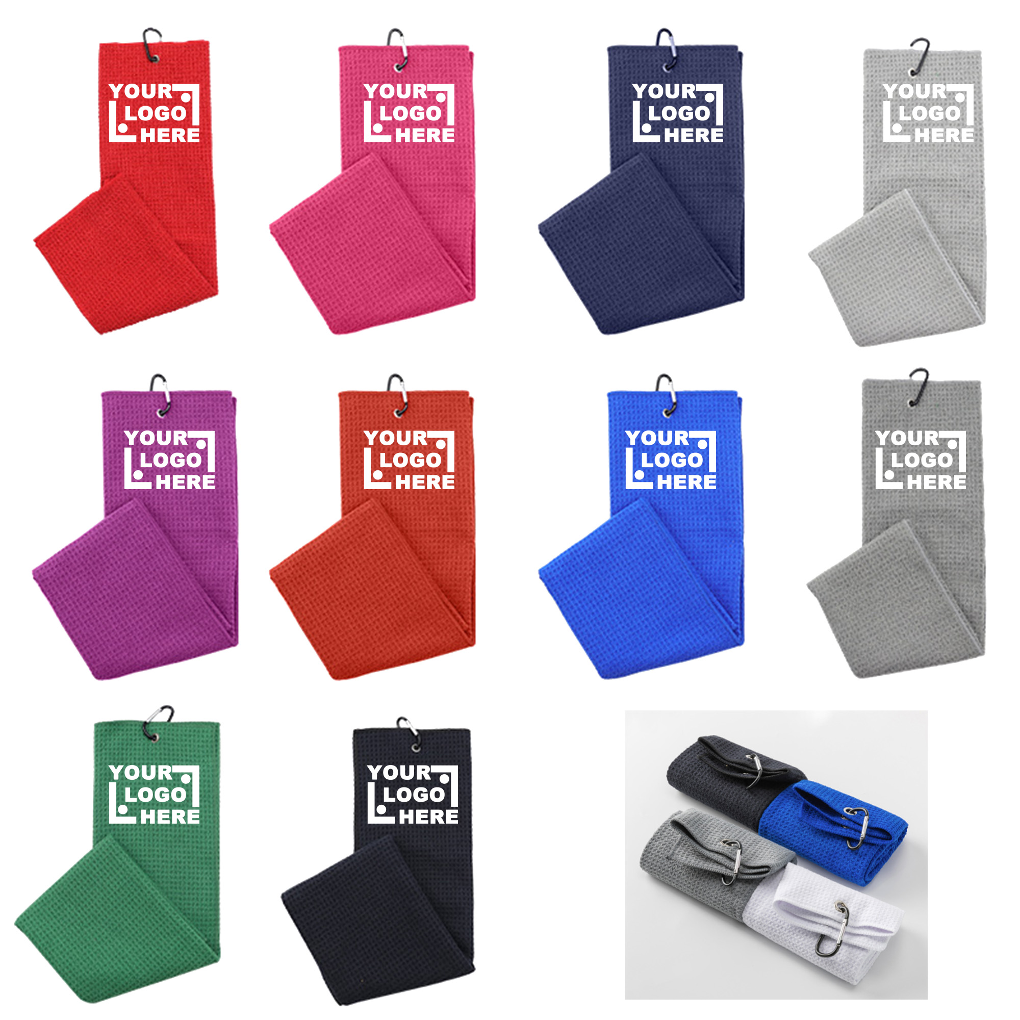 Custom Microfiber Golf Towel with Carabiner 2