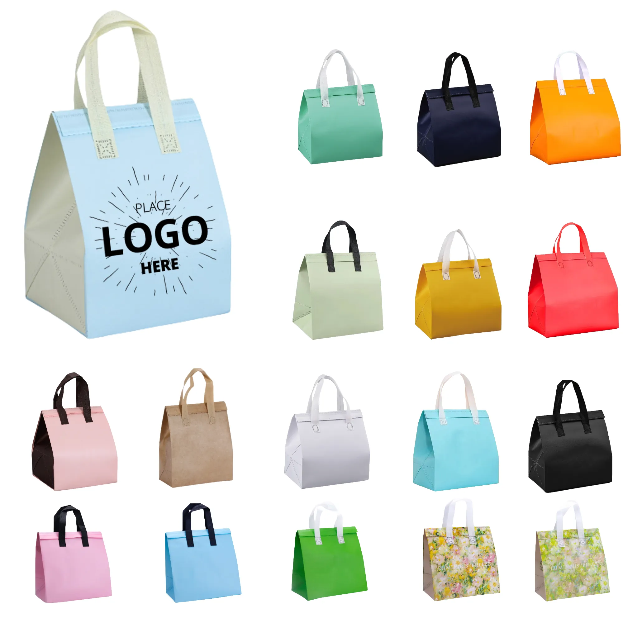 Custom Personal Logo Non-Woven Fabric Lunch Tote Bags 1