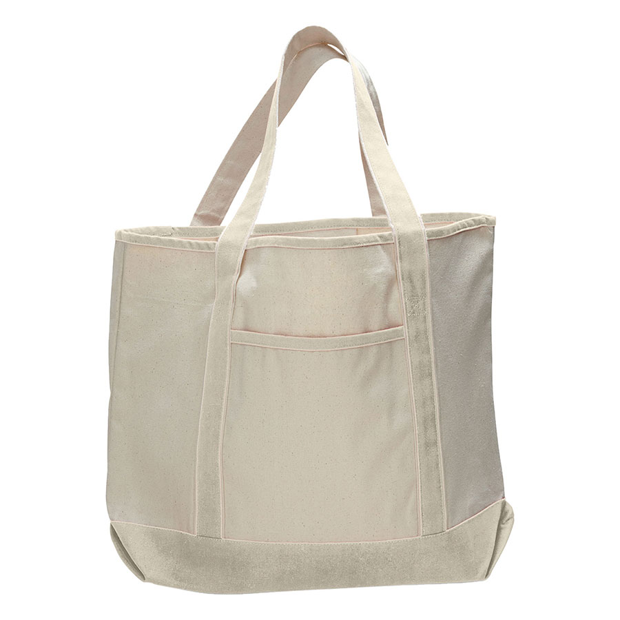 12 oz Cotton Canvas Boat Tote Bag -13.5"W x 16"H x 5D 7