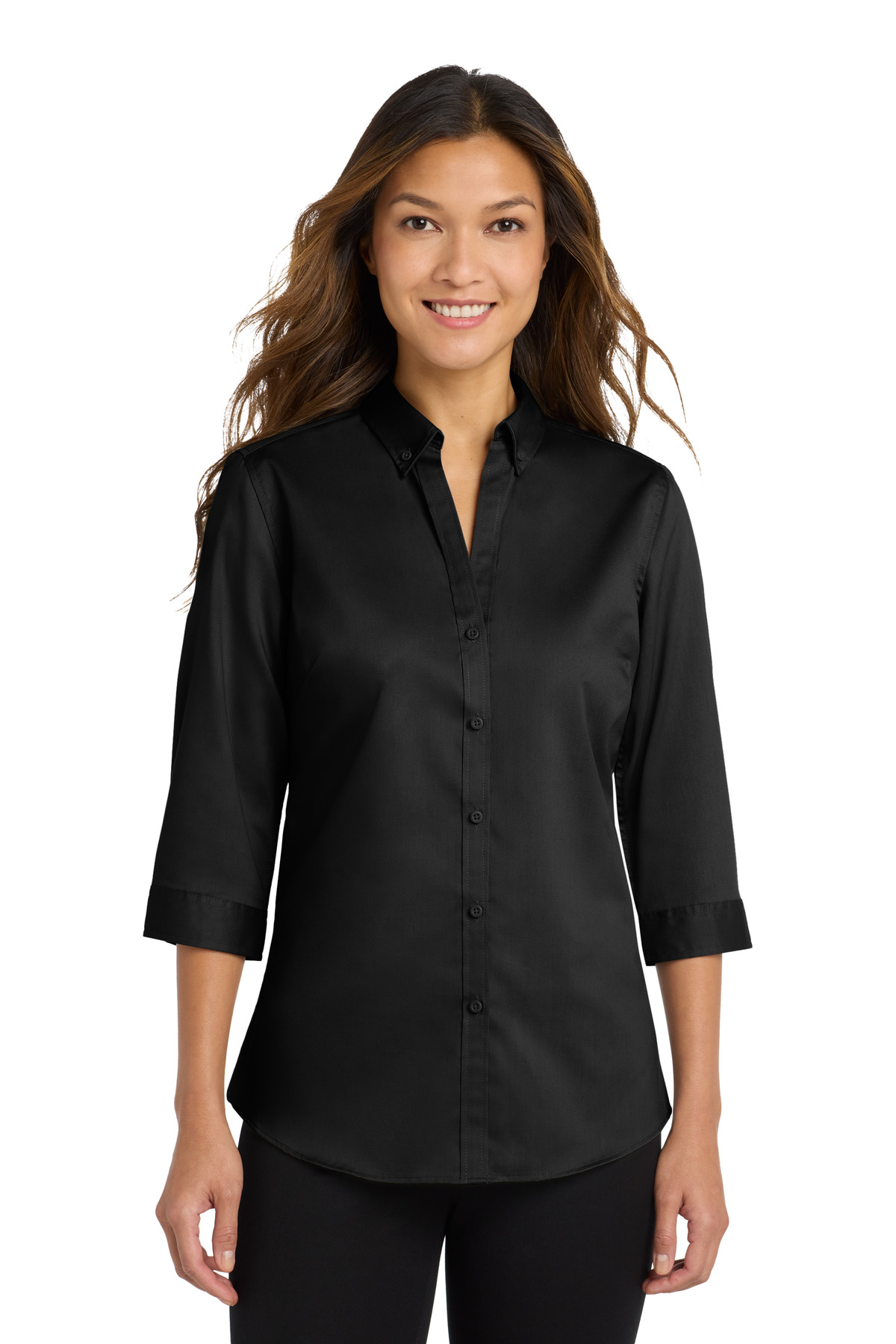 Port Authority Women's 3/4-Sleeve SuperPro Twill Shirt. L665 48