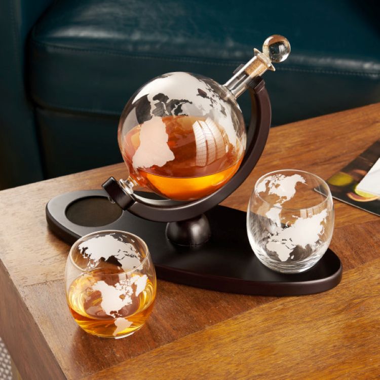 Viski® Globe Decanter & Whiskey Tumblers Set 1
