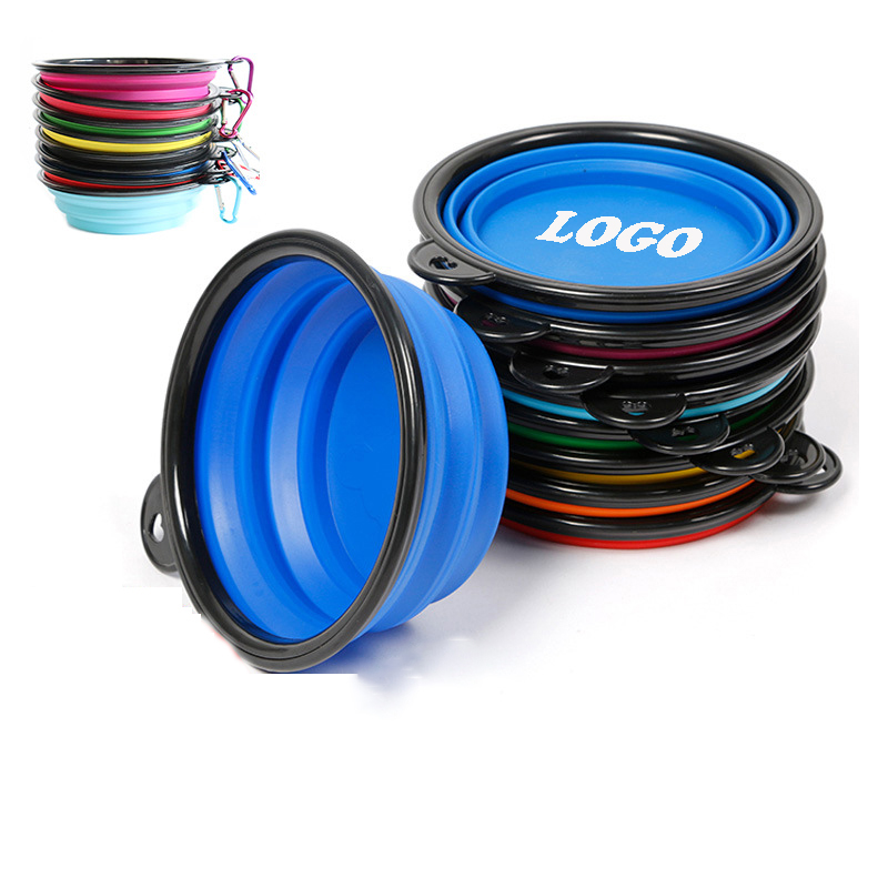 Portable Foldable Dogs Food Bowls w/ Carabiner Clip 13