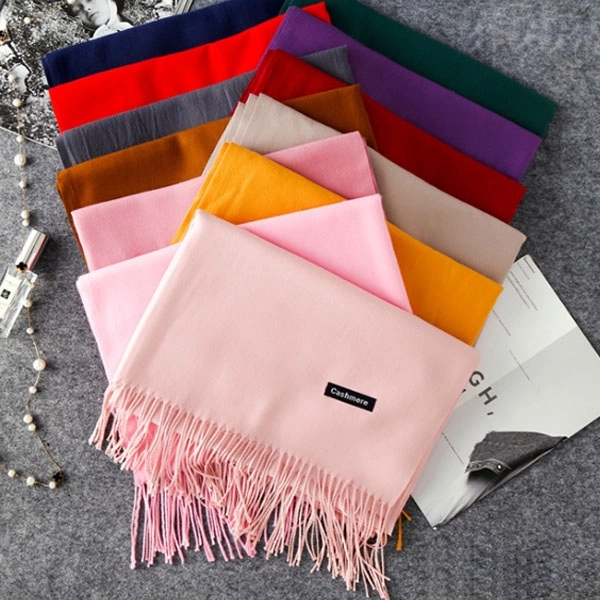 Winter Imitation Cashmere Scarf With Tassels 14