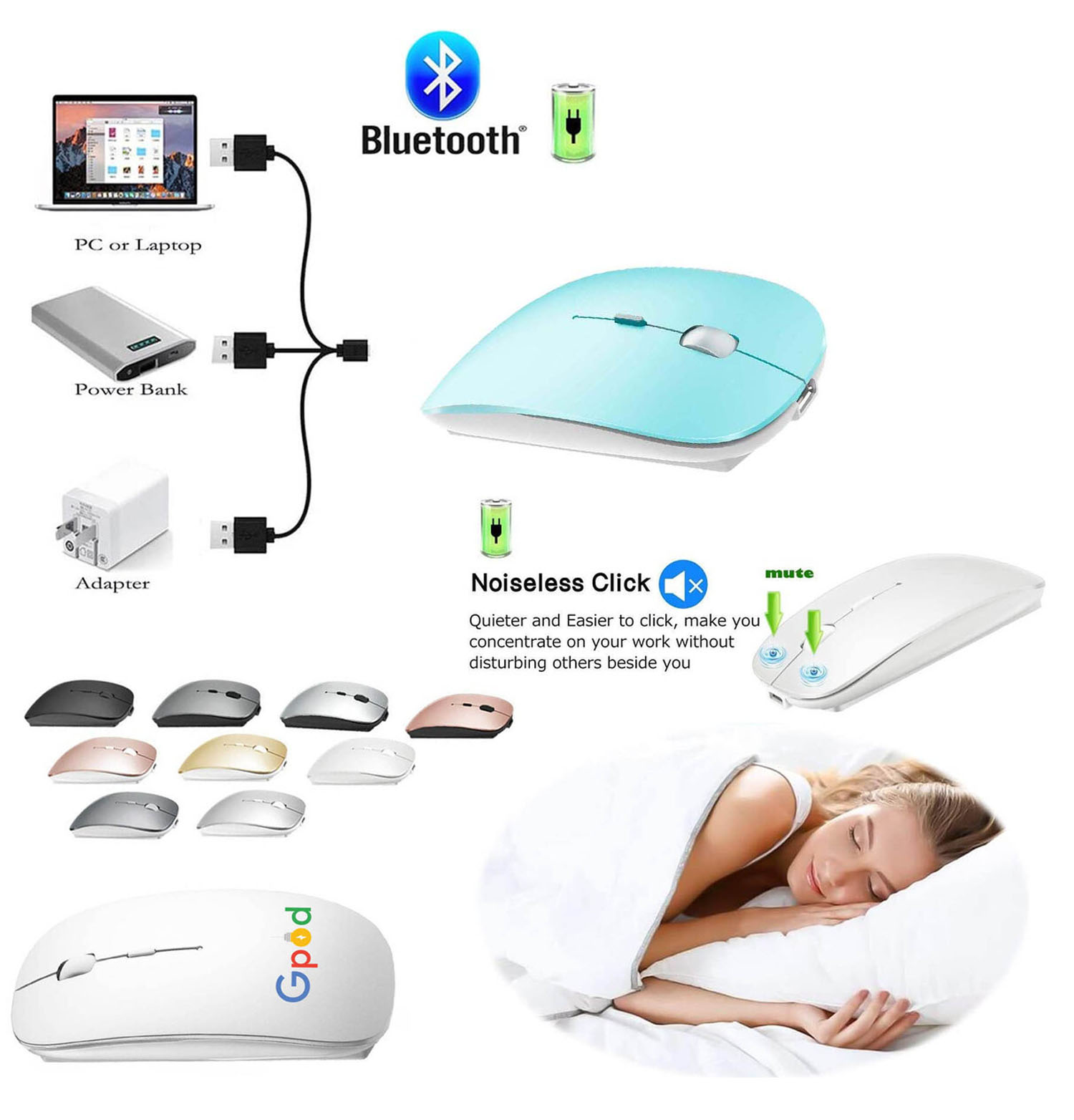 iBank ® Ultra-Thin Bluetooth Mouse, Comfortable and Lightweight 1