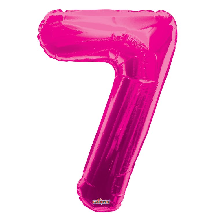 Mylar Number 7 Balloons - Pink 34" 2