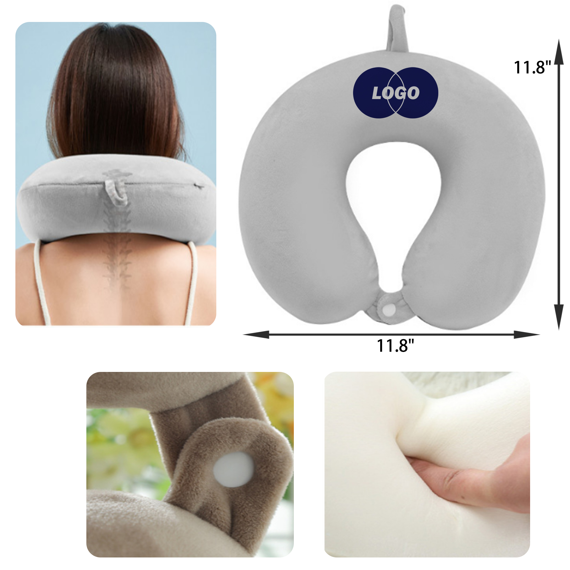 MOQ 50 PCS Soft Memory Foam U Shaped Neck Pillow 4