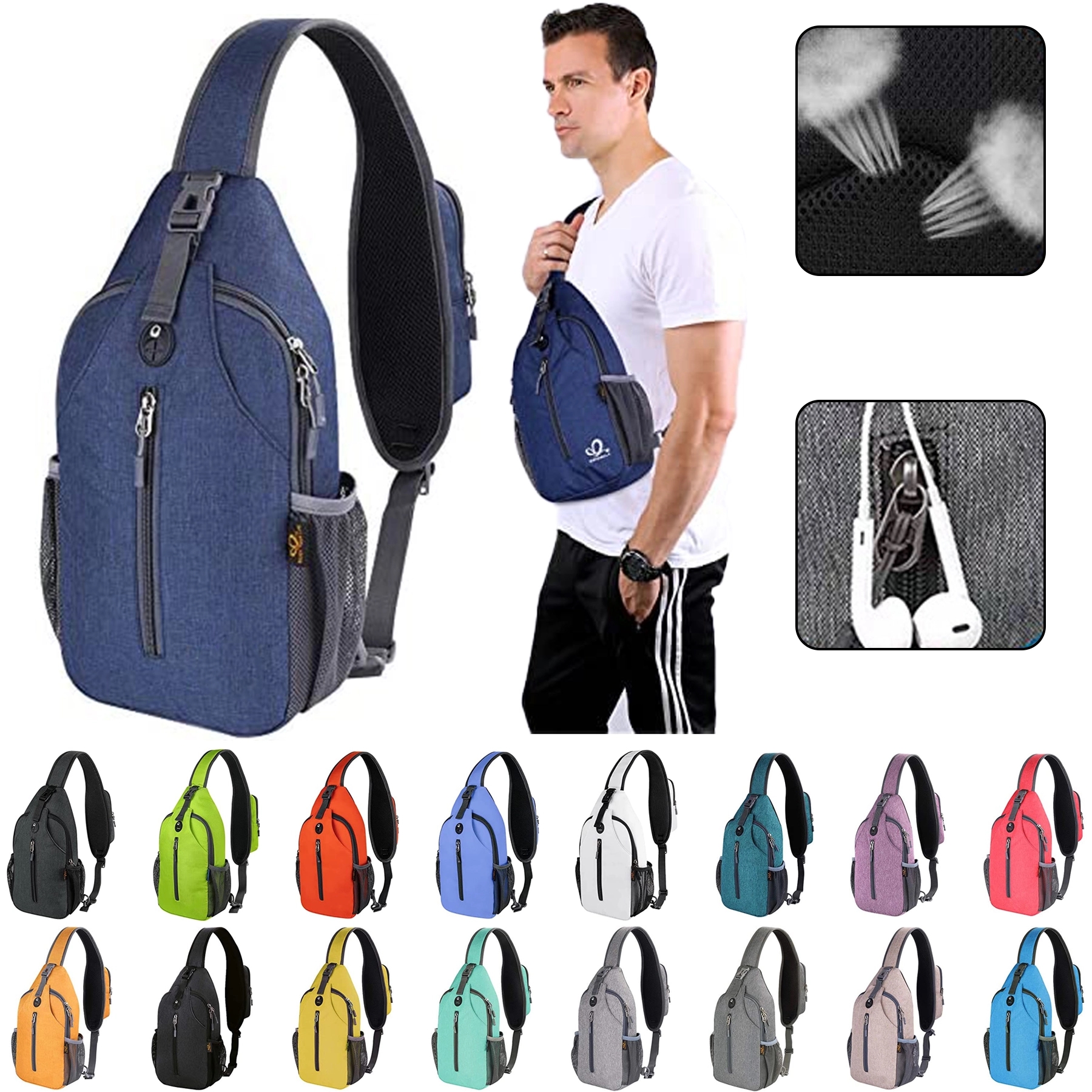 Crossbody Sling Backpack Travel Hiking Chest Bag 2