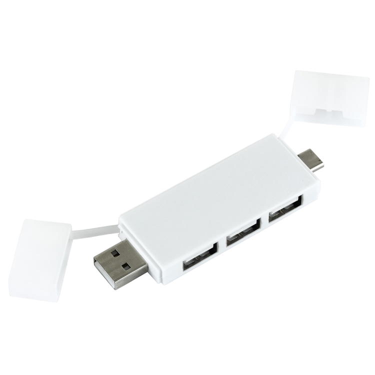 "Freedom" 2 in 1 – 3 Port Mini USB Hub with Type A & Type C Adapter 6
