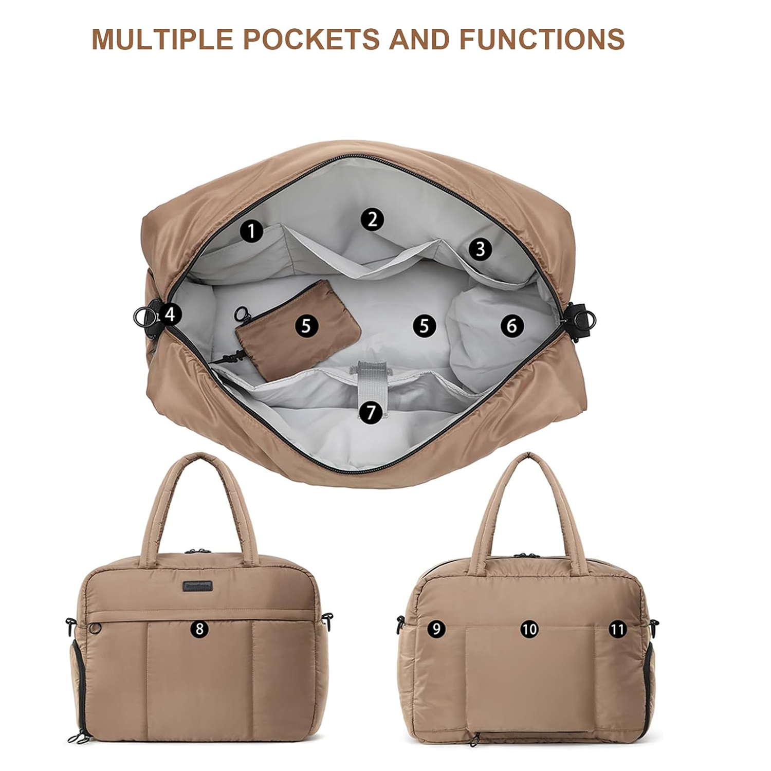 Portable Nylon Duffle Crossbody Bag Handbag 5