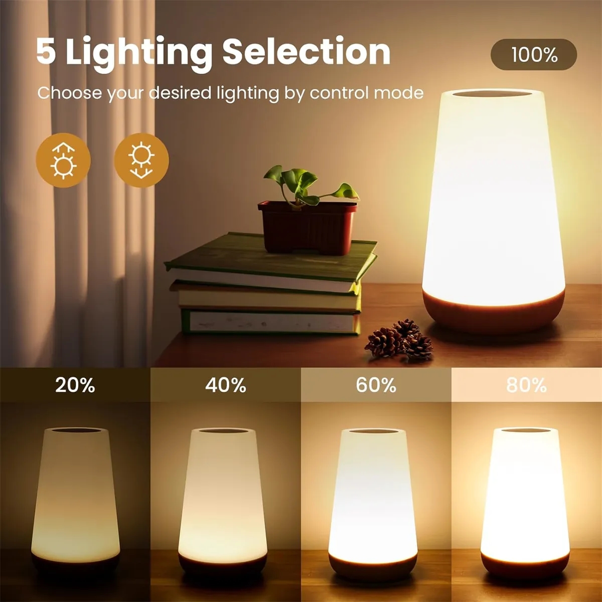 Dimmable Touch Lamp for Bedroom Night Light 3