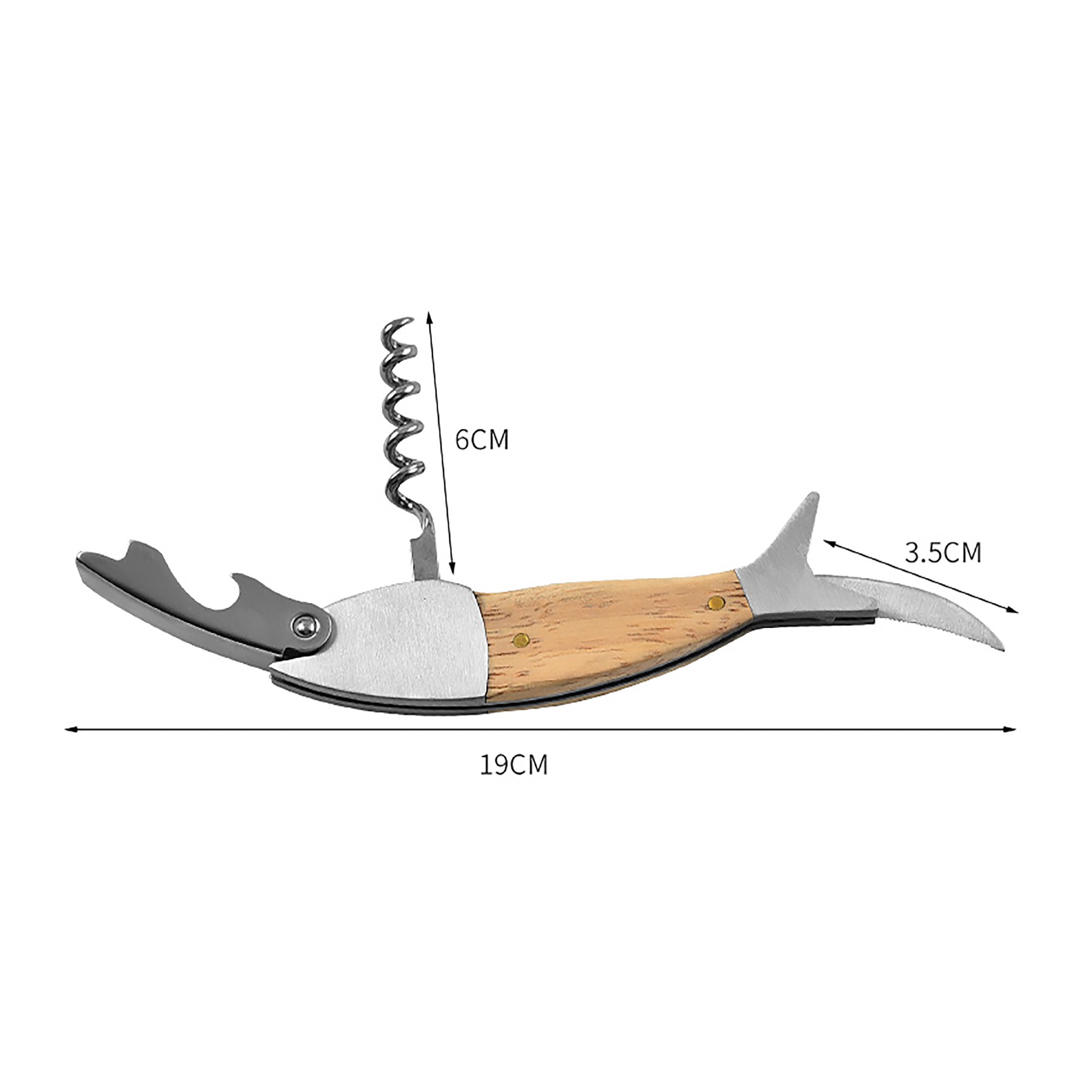 3-In-1 Wooden Handle Bottle Opener 4