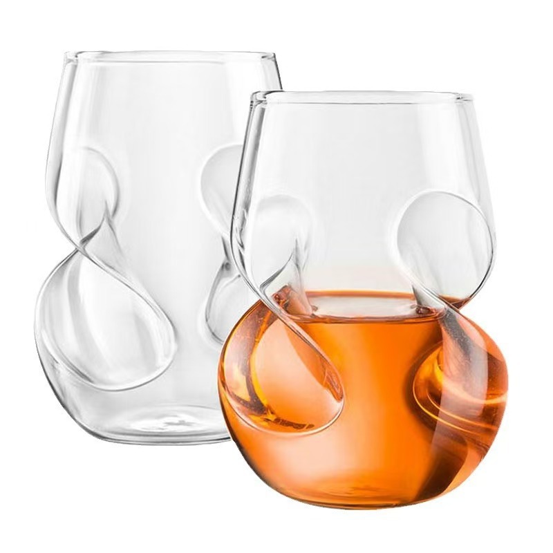 Stemless Wine Glass With Thumb Embossing 3