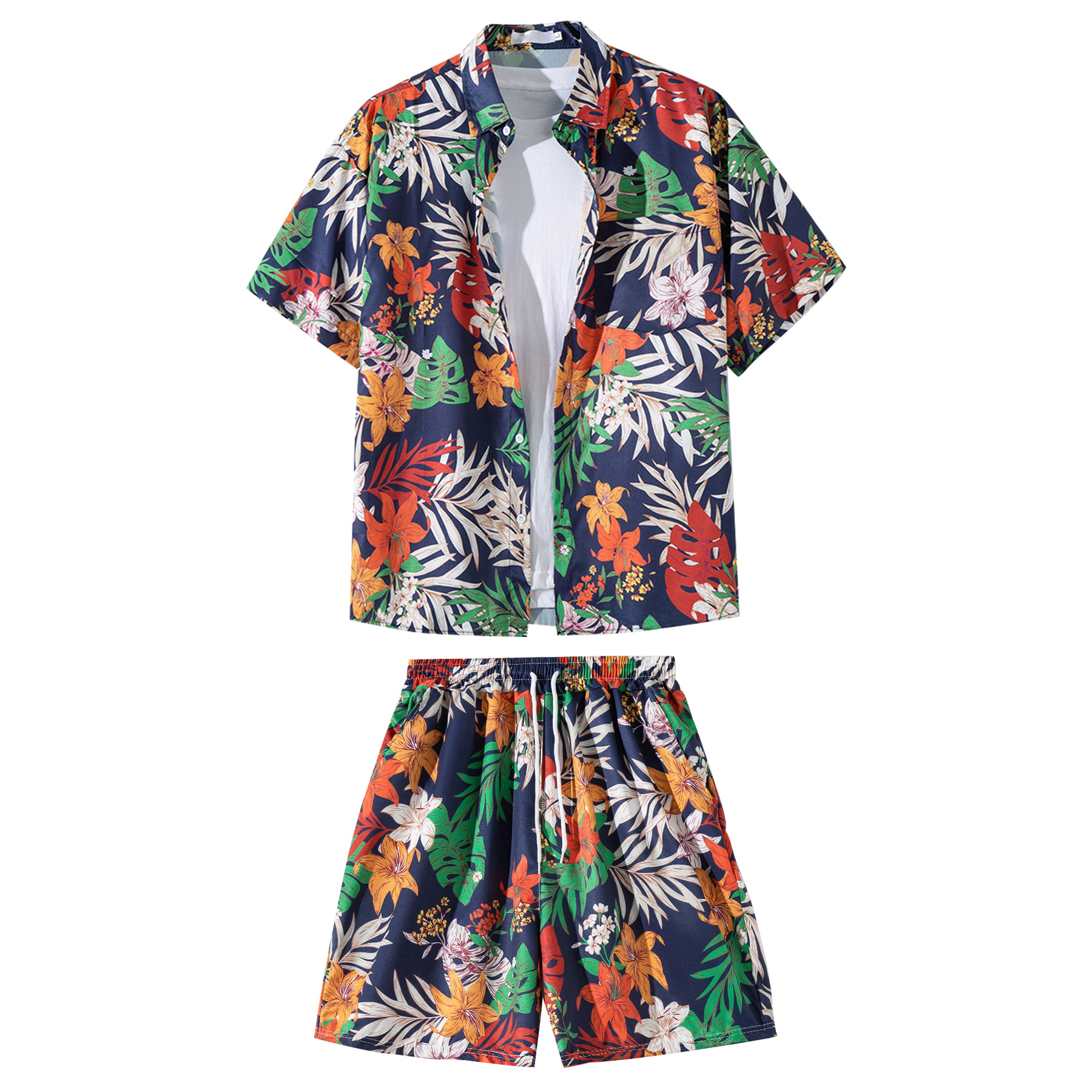 2 Pieces Hawaiian Shirts And Shorts Sets 15