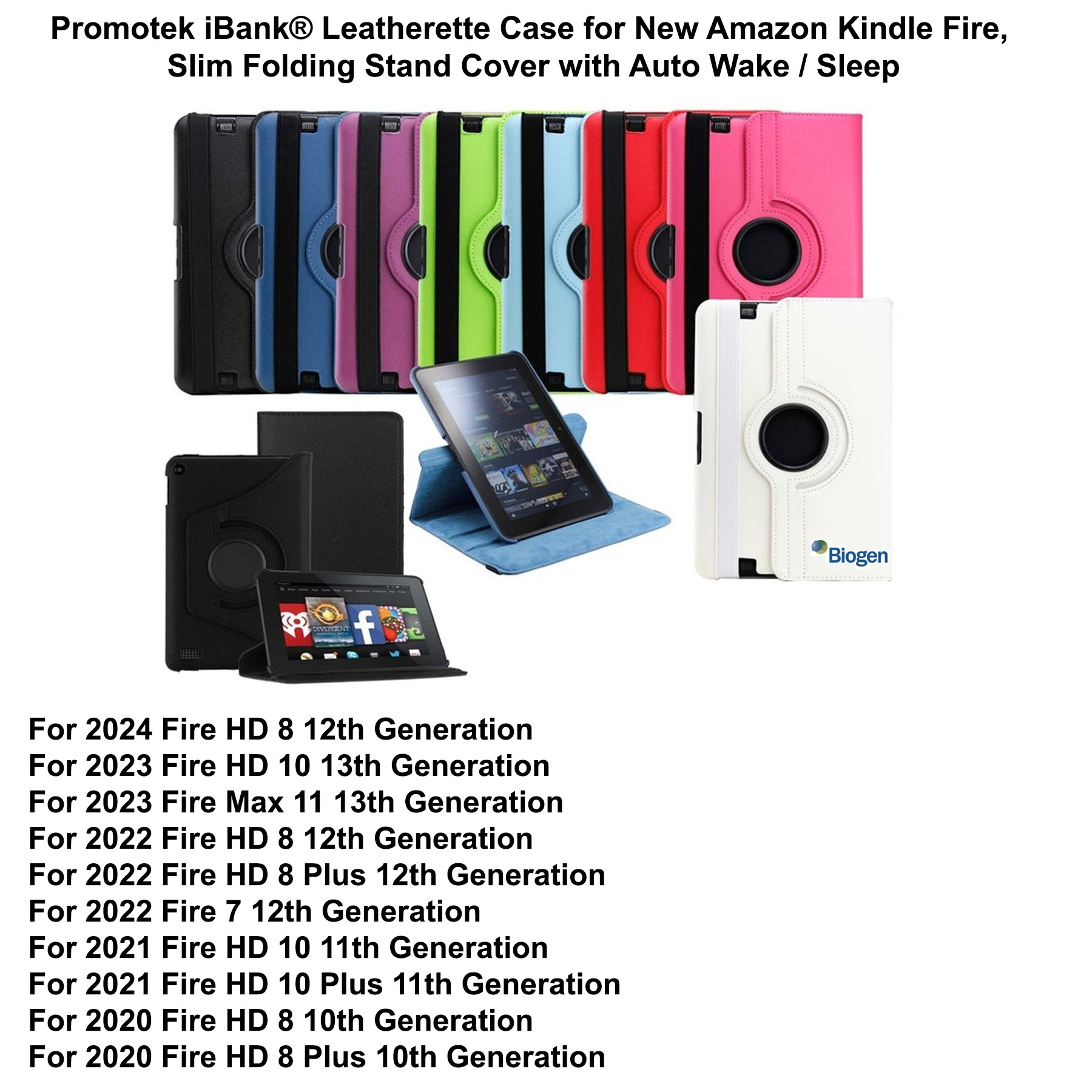 iBank ® Leatherette Case for Kindle Fire HD8 12th Generation 2024 1