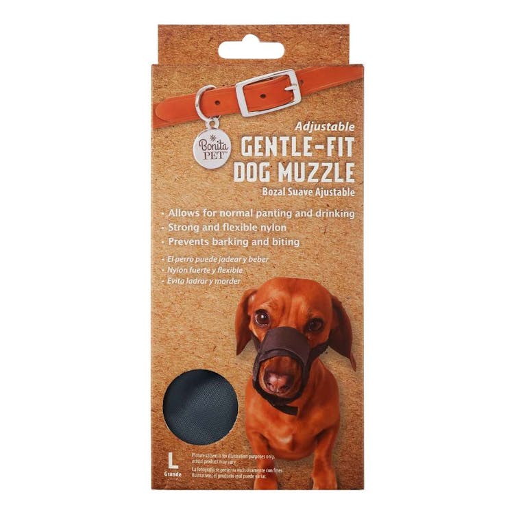 Pet Adjustable Dog Muzzle Black Large 2