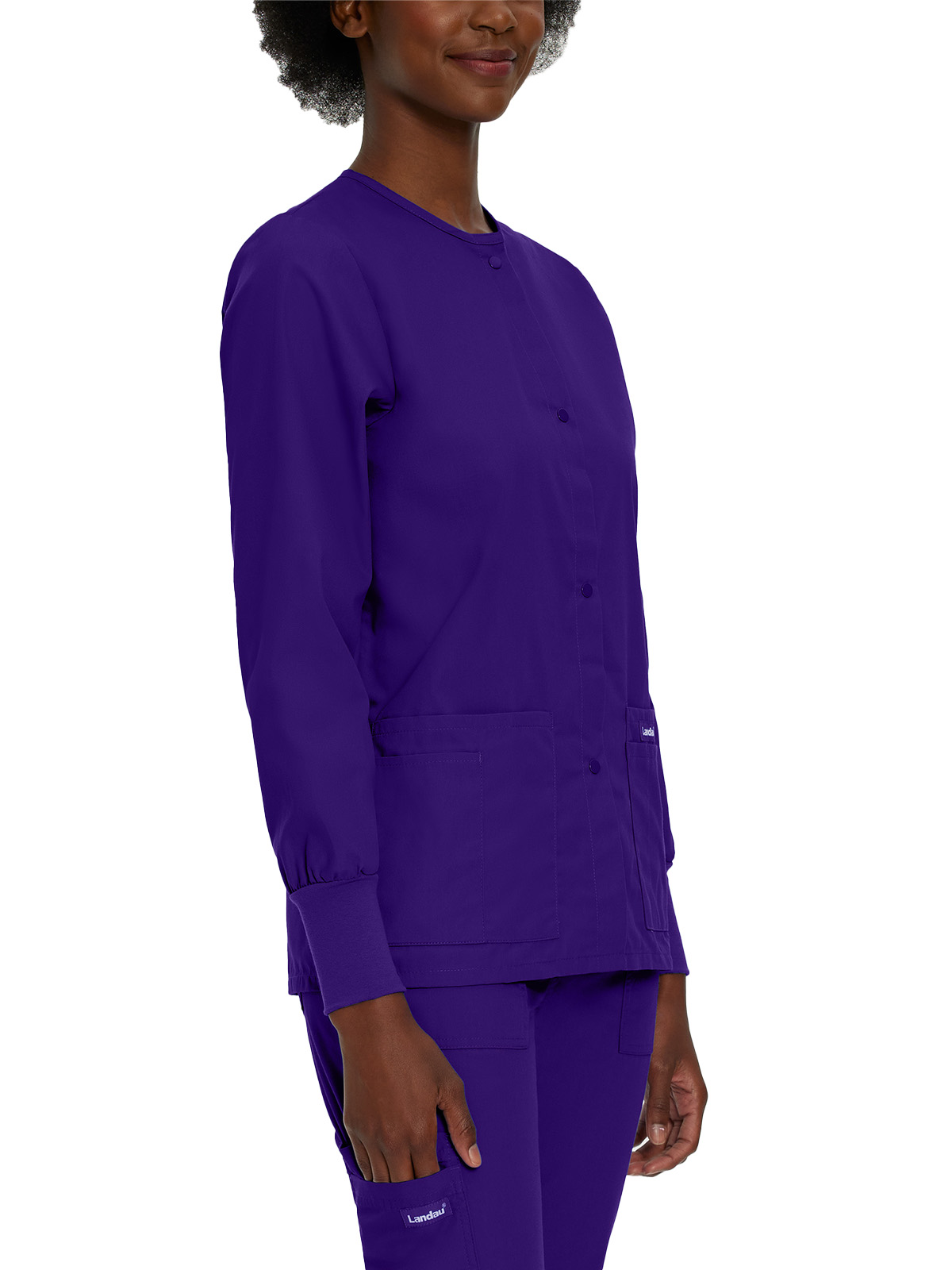 Landau - Essentials - Women's Four-Pocket Crew Neck Warm-Up Jacket 37