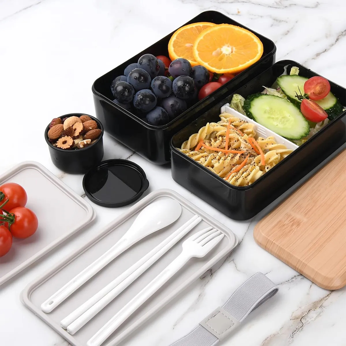 Bento Box Lunch Container Microwavable Food Storage Wood 9