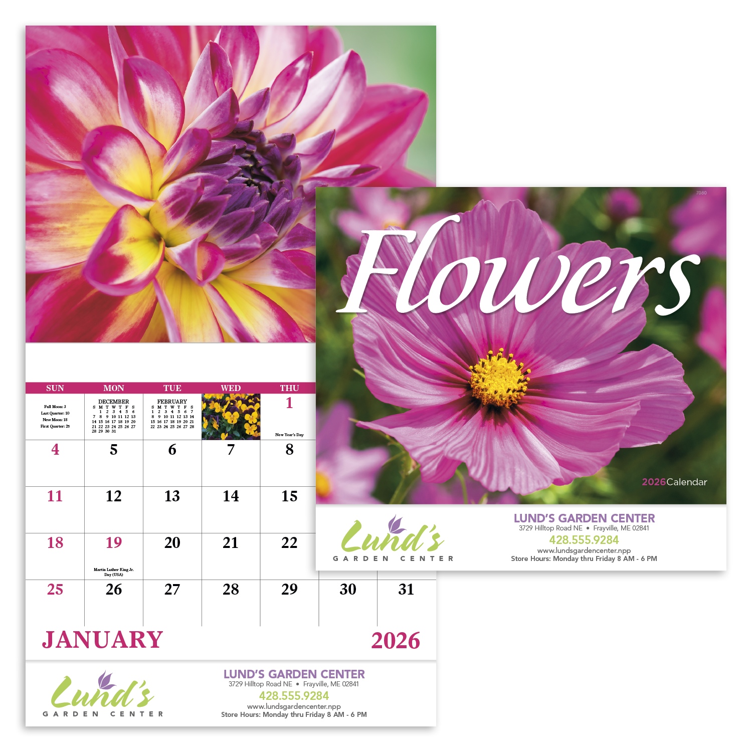 Good Value™ Flowers - Stapled Calendar 13
