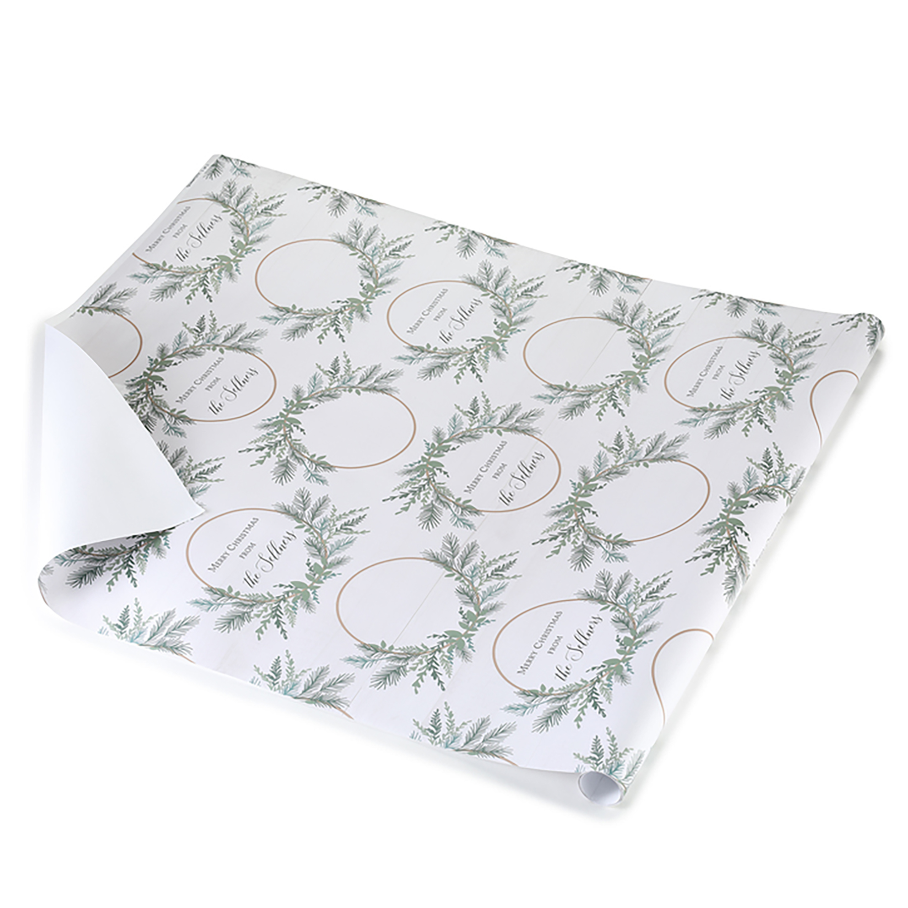 Evergreen Spray Personalized Wrapping Paper Roll 6