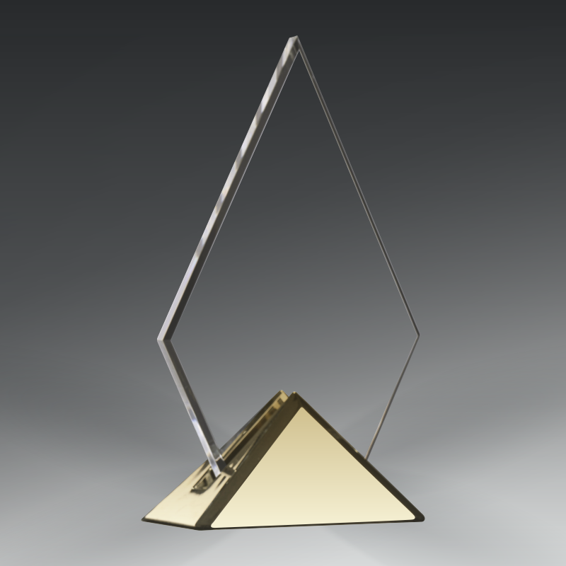 Acrylic Triangle in Metal Base 10