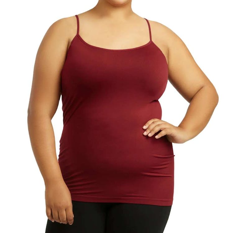 Women's Plus Size Camisoles - Burgundy Poly One Size Fits Most 2