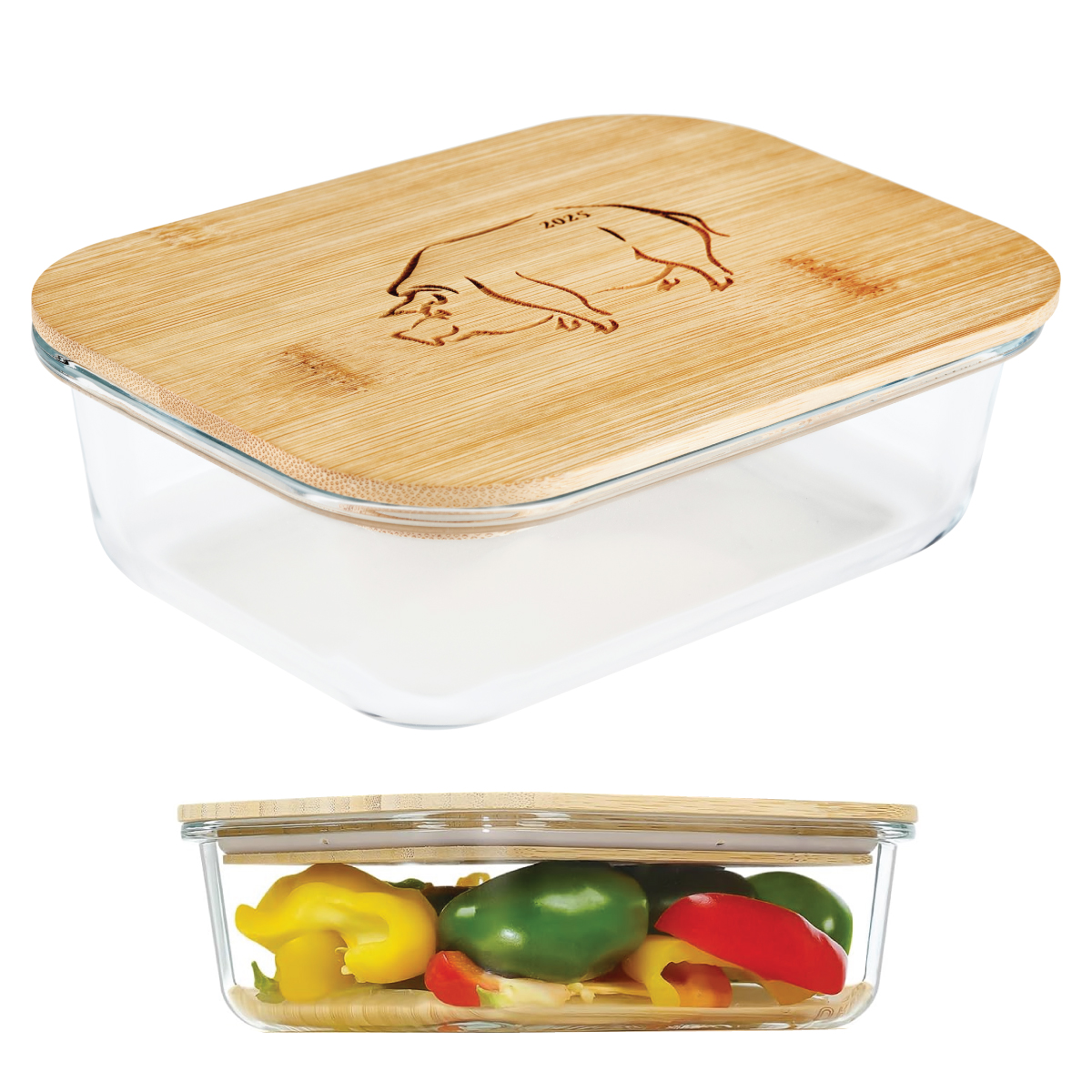 Glass Food Container w/Bamboo Lid 2
