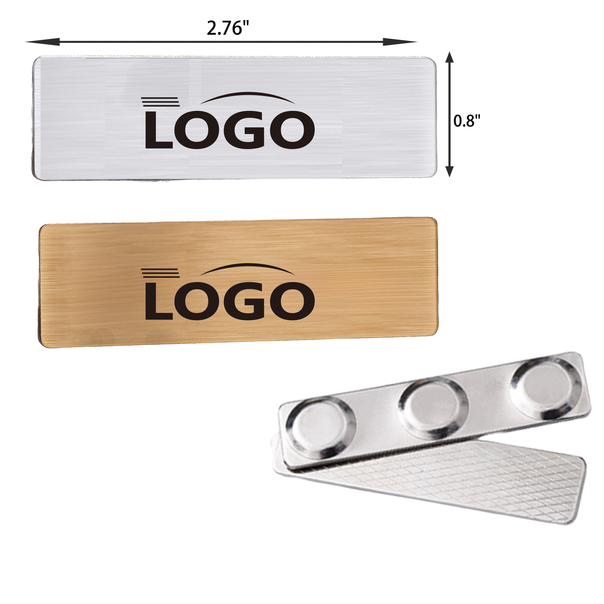 MOQ 20 PCS Customizable Stainless Steel Magnetic Name Tag 2